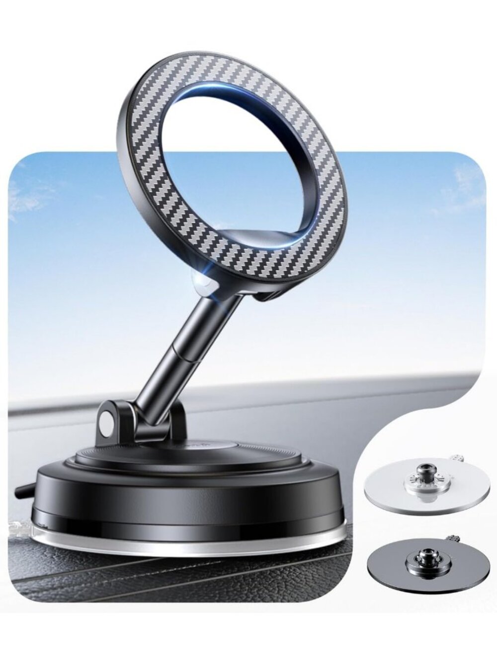 360° Adjustable Car Phone Holder - Ultra Grip Magnetic Mount for All Smartphones